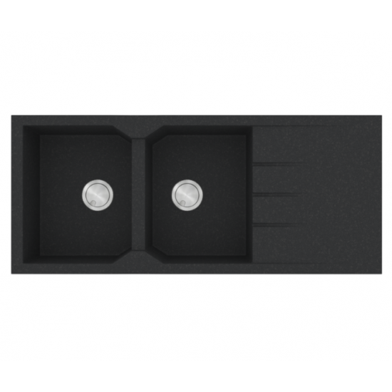 Νεροχύτης Γρανιτένιος Ένθετος Sanitec Ultra Granite 800 116 2B 1D (116X50) Graphite Βαρέως Τύπου με 2 Γούρνες και Μαξιλάρι Νεροχύτης Γρανιτένιος Ένθετος Sanitec Ultra Granite 800 116 2B 1D (116X50) Graphite Βαρέως Τύπου με 2 Γούρνες και Μαξιλάρι